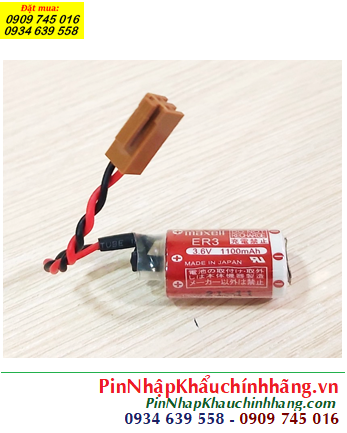 Maxell ER3, Pin Maxell ER3 lithium 3.6v size 1/2AA (zắc nâu) Made in Japan